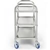 HUOLE Carrello di Servizio Portavivande Carrello Cucina (3 Ripiani, Capacità di Carico 150 kg, 95 * 55 * 95 cm-argento, Protezione Anti-Urto) Acciaio Inox