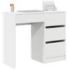vidaXL Scrivania Bianco 90 x 37.5 x 75 cm Legno multistrato, Ufficio Casa, Scrivania Moderna per Spazi Efficaci, Legno Ingegnerizzato con Cassetti, St storage, Design Minimalista