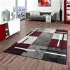 Pergamon Trendline - Tappeto Moderno - Diamante - Nero Rosso - 5 Dimensioni
