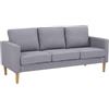 milani home - divano 3 posti in tessuto, grigio chiaro, stile scandinavo, per salotto e ufficio