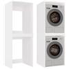 BDW - Armadietto per lavatrice e asciugatrice Pola Twin, 180 x 64 x 64 cm, mobile alto per bagno, mobili da bagno, asciugatrice, bianco