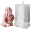 melairo 3D Angioletto Bambini Stampo in Silicone Adorabile Bambini Alati Stampo Astratto Fai da Te Realizzazione di Candele in, B