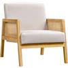 Soberine Poltrona Salotto con Schienale Imbottito Poltrone Relax con Braccioli Struttura in Legno Sedia Divano per Soggiorno Camera da Letto 67,5 x 76,5 x 78 cm