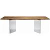 Mar.c.a. Design - Tavolo da Pranzo Rettangolare 180x90x76 cm - Piano in Legno Spessore 4 cm e Gambe in Vetro - Rovere Impiallacciato - Made in Italy
