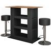 Vicco Tavolo bar alto Repose, Rovere dorato/antracite, 110 x 65 cm | con 2 sgabelli da bar, ideale come tavolo alto per cucina, sala da pranzo o bistrot