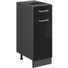 Vicco Mobiletto base per cucina R-Line, Nero lucido, 30 cm