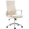 CLP Sedia Da Ufficio In Tessuto Kolumbus I Sedia Direzionale Ergonomica I Comfort Per Lunghe Giornate Di Lavoro I Per Il Gioco E L'home Office, Colore:crema