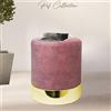 Generico Pouf poggiapiedi sgabello seduta extra comfort queen diversi colori 40x42 cm struttura in legno rivestimento in tessuto 8 colorazioni (Rosa Gold)