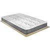 Comprarredo Materasso rigido a molle in acciaio Panama una piazza e mezza 120x190, alto 19 cm anallergico e antiacaro in cotone trapuntato bianco e fascia 3D traspirante