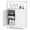 COSTWAY Mobile da Bagno, Armadietto Salvaspazio da Terra con Ripiano Regolabile e 2 Ante, Credenza Moderno in Legno per Soggiorno, Camera da Letto e Ufficio, 60 x 30 x 80 cm, Portata 90 kg (Bianco)