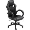Outsunny HOMCOM Sedia da Gaming ad Altezza Regolabile, Sedia da Ufficio con Funzione a Dondolo, Girevole e Reclinabile, 71x61x108-118 cm, Nera