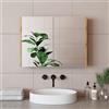 ROOMART, Mobiletto Specchio Atlantic, 80 cm, Set di mobili per bagno, Mobile da bagno 4 pezzi, Mobile base 100 cm con lavandino in ceramica, Mobile alto (rovere bianco, mobiletto con specchio)