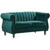 Vente-unique - Divano fisso 2 posti Trumbo - velluto - verde smeraldo