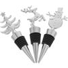 PRETYZOOM 3pezzi Tappi Per Bottiglie Di Vino in Metallo Sigillanti e Riutilizzabili Adatti Vini e Liquori Design Decorativo Per Feste Di Natale e Tavole Eleganti