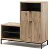 Vicco Scarpiera con seduta Eliza, Quercia vichinga 100 x 98.5 cm | con 6 scomparti, adatto per la conservazione salvaspazio delle scarpe