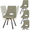 WAFTING Set di 4 Sedie Sala da Pranzo Girevoli, Rotazione 360°, Seduta Larga 48 cm, Sedie da Cucina Imbottite con Schienale Traforato, per Sala da Pranzo, Cucina e Reception, Grigio Verde