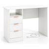 GIANTEX Scrivania per Casa con Presa Elettrica, Scrivania da 105 CM con 3 Cassetti e Scomparto Aperto, Postazione di Lavoro Moderna per Computer con Porte USB e Tipo-C, per Studio o Camera da Letto