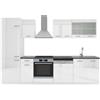 Vicco Cucina componibile R-Line, Bianco lucido/bianco, 300 cm, PL Antracite, adatto per la disposizione personalizzata e l'espansione dei moduli