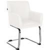 CLP Sedia Puka I Sedia a sbalzo imbottita I Struttura in acciaio inox, Colore:bianco, Materiale:Ecopelle
