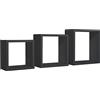 MODULARREDO | INCUBO Set di 3 Mensole da Muro, Cubi Arredo, Mensole Cubo, Cubi da Parete, 35x35x15.5 cm, 30x30x15.5 cm e 25x25x15.5 cm, Nero, Kit Tasselli Incluso - Made in Italy