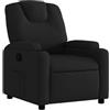 VidaXL Poltrona reclinabile, Sedia Relax con Schienale e Seduta imbottiti, Braccioli, Soggiorno, Moderno, Nero Tessuto