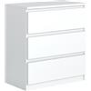 MebLocker Cassettiera con 3 Cassetti - Settimino 39x70x90 cm - Cassettiera Salvaspazio per la Camera da Letto e Soggiorno - Armadio con Cassetti dal Design Moderno - Bianco
