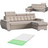 Robin Inspire Divano Angolare Divano Letto Universale Sinistra O Destra A Forma Di L Con Coprimaterasso Vano Contenitore Easy Clean Crema 240 x 165 x 87 cm Tosaro