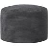 icon Milano Pouf Poggiapiedi, Grigio Scuro, Velluto a Coste, Poltrona Sacco con Riempimento Incluso, Pouf Sacco, Camera da Letto, Soggiorno, Mobili Soggiorno