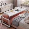 LIJBDDM Scrivania Laptop,Tavolo Da Letto Mobile Regolabile In Altezza Con Ruote Tavolino Da Letto Scrivania Per Computer Estensibile A Croce Adatto Per Camera Da Letto/studio/soggiorno(Color:white)