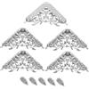 iplusmile Protezioni Angolari per Protezione Angoli 5 Pezzi per Borse in Metallo Accessori Fai da Te Design Resistente in Argento per Album e Scatole
