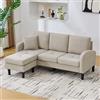 Kebnor 166 x 118 x 77 cm, divano ad angolo a L con chaise longue - divano a 3 posti, tessuto a coste, gambe in plastica, design modulare, ideale per soggiorno, appartamenti e uffici