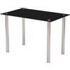 HOOZ Tavolo da pranzo in vetro nero, di alta qualità con vetro di sicurezza da 6 mm e sfaccettato, perfetto come tavolo da pranzo e tavolo da cucina (110 x 70 x 75 cm)