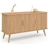 IDMarket - Aparador de 3 puertas JULIETTE efecto listones 110 cm
