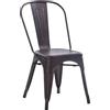 milani home - sedia da pranzo in acciaio, grigio, stile industrial, per cucina, sala da pranzo, studio, bar e ristorante, 53 x 45 x 85 cm