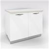 My Brand Base Cucina a Terra 90 cm 2 Ante Bianco Lucido con Top Cream