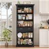 FirFurd Credenza Cucina Alta 180,5 cm,Mobile Cucina con 4 Ante Nero