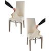 t m c s Tommychairs - Set 2 sedie con cuffia sfoderabile modello Jazz per cucina e sala da pranzo, struttura in faggio color cappuccino, seduta e schienale imbottiti e rivestiti con cuffia in tessuto avorio