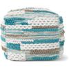 Happers HAHPERS Pouf Juta Cotone Carla. Poggiapiedi, Sgabello basso, pouf design esclusivo con imbottitura inclusa