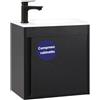 Kometmöbel Mobile Bagno Sospeso 50cm con Lavabo Moderno Arredo Bagno Elegante per Suite e Bagni Piccoli - Già Assemblato (Nero 50cm, Con Rubinetto Nero)
