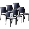 Tomaino - Sedia in Plastica Da Cucina - Set 6 Sedie Plastica Impilabili Con Braccioli Per Esterno e Interno - Sedie per Giardino, Soggiorno, Balcone o Bar - Nero