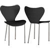 Wohenster Set di 2 Sedie Sala da Pranzo Moderne Sedie Cucina con Gambe in Metallo Sedia Polipropilene Senza Braccia di Design per il Massimo Comfort, Adatte per Ufficio Casa Salotto Cucina Nero