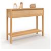IDMarket - Consolle a 2 cassetti TOSCANE con 1 ripiano effetto teak