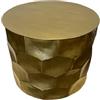 Keyhomestore- Tavolino realizzato in metallo, Color Oro, con sfaccettature esagonali, Altezza cm 50, ideale come complemento di arredo per interni, soggiorni, salotti e ingressi.