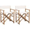 Generico Sedie da Regista Pieghevole 2 pz in Bambù e Tela,Mobili,Mobili da giardino,Mobili e sedie da giardino,Sedie da giardino-41895
