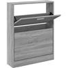 vidaXL Scarpiera Grigio Sonoma 59x17x81 cm in Legno Multistrato