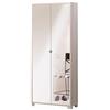 MONDO VIRO Mobile 2 ante specchiato Madrid armadio piedini cromo cm 83x29 190h (Olmo Chiaro/Specchio Naturale)