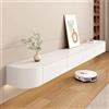 Aipunlus Mobile TV a Parete in Legno Massello, Mobile Sotto TV Sospeso, Design Moderno, Struttura Sospesa per Soggiorno/Camera da Letto, Legno Naturale e Costruzione Resistente (Bianco, 300cm/118.1in)