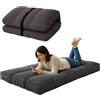 bananair Futon Giapponese 1 Persona Comodo e Spesso, Prodotto in Francia, Sfoderabile, Materassino Pieghevole, Tatami Giapponese Pratico-Letto Singolo, Cinghia di Fissaggio inclusa (90 x 190 cm, Grigio Scuro)