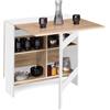 IDMarket - Consolle pieghevole EDI per 2-6 persone con contenitore in legno bianco e piano in faggio 150 x 80 cm