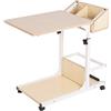 sogesfurniture Tavolino a Forma di C Regolabile in Altezza con Ruote per Piccoli Spazi, Mobile per Divano e Soggiorno, BHCA-103#2-MP